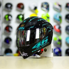 Mũ Royal M138b Đen Bóng + Tặng Dán Tem Decal AGV PROJECT 46 Xanh Ngọc FREESHIP