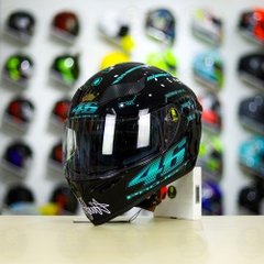 Mũ Royal M138b Đen Bóng + Tặng Dán Tem Decal AGV PROJECT 46 Xanh Ngọc FREESHIP