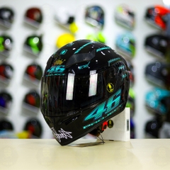 Mũ Royal M138b Đen Bóng + Tặng Dán Tem Decal AGV PROJECT 46 Xanh Ngọc FREESHIP