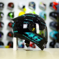Mũ Royal M138b Đen Bóng + Tặng Dán Tem Decal AGV PROJECT 46 Xanh Ngọc FREESHIP