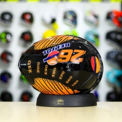 Mũ Royal M138b Đen Bóng + Tặng Dán Tem Decal Honda REPSOL FREESHIP