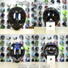 Tem Decal Suzuki Satria Xanh GP Cho Nón Fullface - Không Nón - FREESHIP