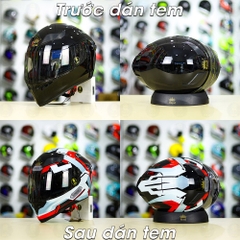 Tem Decal Shoei Brink Xám Bạc Đỏ Cho Nón Fullface - Không Nón - FREESHIP