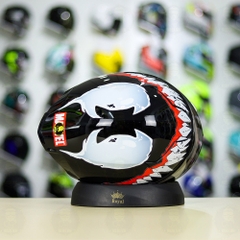 Mũ Royal M138b Đen Bóng + Tặng Dán Tem Decal Venom V2 FREESHIP