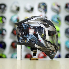 Mũ Royal M138b Đen Bóng + Tặng Dán Tem Decal Honda WINNER X Xám FREESHIP