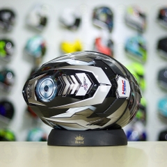 Mũ Royal M138b Đen Bóng + Tặng Dán Tem Decal Honda WINNER X Xám FREESHIP