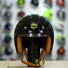 Combo Mũ 3/4 ROYAL M139 Đen Bóng Độ Khóa Chống Trộm