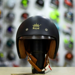 Combo Mũ 3/4 ROYAL M139 Đen Nhám Độ Khóa Chống Trộm