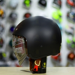 Combo Mũ 3/4 ROYAL M139 Đen Nhám Độ Khóa Chống Trộm