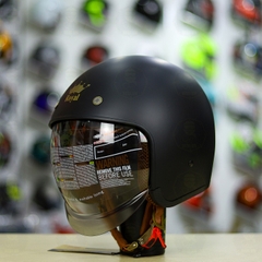 Combo Mũ 3/4 ROYAL M139 Đen Nhám Độ Khóa Chống Trộm