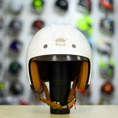 Mũ 3/4 Royal M139 Trắng Bóng 2024 FREESHIP
