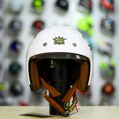 Mũ 3/4 Royal M139 V9 Trắng SPEED CULT Bóng FREESHIP