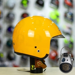 Combo Mũ 3/4 ROYAL M139 Vàng Bóng Độ Khóa Chống Trộm