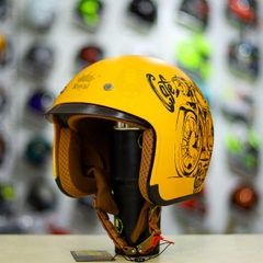 Combo Mũ 3/4 ROYAL M139 V7 Vàng Tem Nhám Độ Khóa Chống Trộm