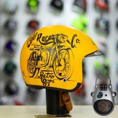 Combo Mũ 3/4 ROYAL M139 V7 Vàng Tem Nhám Độ Khóa Chống Trộm