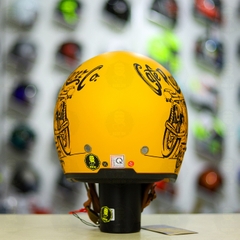 Combo Mũ 3/4 ROYAL M139 V7 Vàng Tem Nhám Độ Khóa Chống Trộm