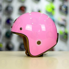 Combo Mũ 3/4 ROYAL M20c Hồng Độ Khóa Chống Trộm