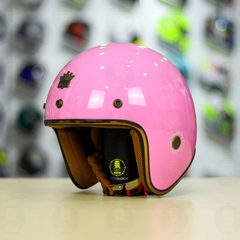 Combo Mũ 3/4 ROYAL M20c Hồng Độ Khóa Chống Trộm