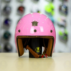 Combo Mũ 3/4 ROYAL M20c Hồng Độ Khóa Chống Trộm