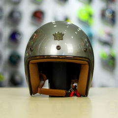 Combo Mũ 3/4 ROYAL M20c Xám Bóng Độ Khóa Chống Trộm