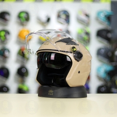 Mũ 3/4 Royal M268(2 Kính) Ngà Bóng Nhỏ Gọn Nhẹ FREESHIP