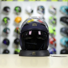 Mũ 3/4 Royal M268(2 Kính) Xanh Mực Nhám Nhỏ Gọn Nhẹ FREESHIP