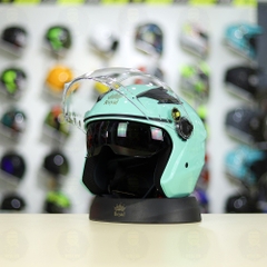 Mũ 3/4 Royal M268(2 Kính) Xanh Ngọc Bóng Nhỏ Gọn Nhẹ FREESHIP