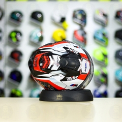 Mũ 3/4 Royal XH01 Đen Bóng + Dán Tem Decal BMW HP4 Trắng Đỏ FREESHIP