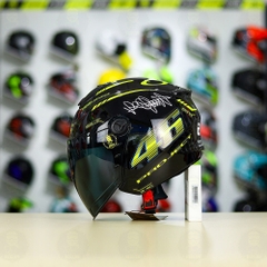 Mũ 3/4 ROYAL XH01 + Dán Tem Decal AGV Project 46 Vàng