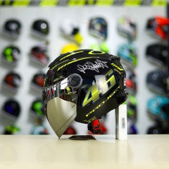 Mũ 3/4 ROYAL XH01 + Dán Tem Decal AGV Project 46 Vàng