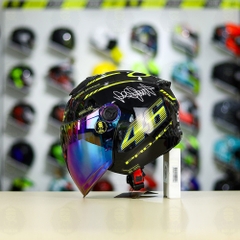 Mũ 3/4 ROYAL XH01 + Dán Tem Decal AGV Project 46 Vàng