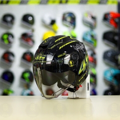 Mũ 3/4 ROYAL XH01 + Dán Tem Decal AGV Project 46 Vàng