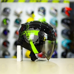 Mũ 3/4 Royal XH01 SPEED Đen Xanh Neon Bóng FREESHIP