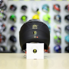 Combo Mũ 3/4 ROYAL XH01 Đen Nhám Độ Khóa Chống Trộm