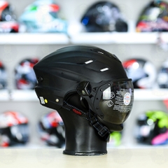 Mũ 1/2 Sunda 125BC Đen Nhám FREESIZE