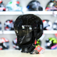 Mũ 1/2 Sunda 135D Đen Bóng FREESIZE