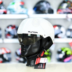 Mũ 1/2 Sunda 135D Trắng Bóng FREESIZE