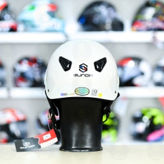 Mũ 1/2 Sunda 135D Trắng Bóng FREESIZE