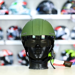 Mũ 1/2 Sunda 135D Xanh Lính Nhám FREESIZE