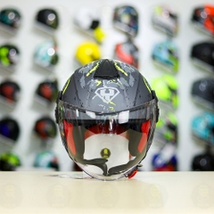 Mũ 3/4 YOHE 851 Camo Xám Vàng Neon Nhám FREESHIP