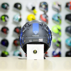 Mũ 3/4 YOHE 851 Camo Xám Xanh Dương Nhám FREESHIP