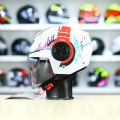 Mũ 3/4 YOHE 851 HP Trắng Đỏ Xanh Bóng FREESHIP