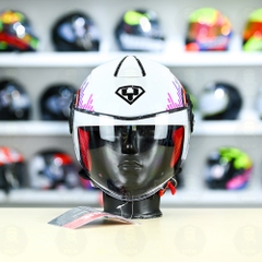 Mũ 3/4 YOHE 851 HP Trắng Đỏ Xanh Bóng FREESHIP