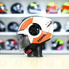 Mũ 3/4 YOHE 851 Trắng Cam FREESHIP