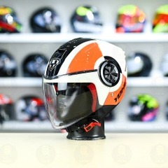 Mũ 3/4 YOHE 851 Trắng Cam FREESHIP