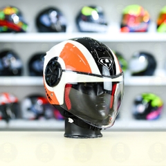 Mũ 3/4 YOHE 851 Trắng Cam FREESHIP