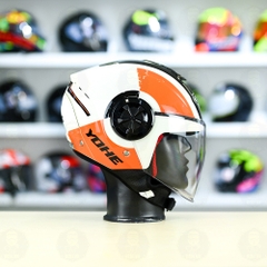 Mũ 3/4 YOHE 851 Trắng Cam FREESHIP