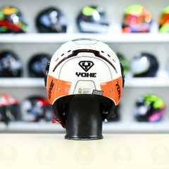 Mũ 3/4 YOHE 851 Trắng Cam FREESHIP