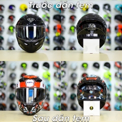 Tem Decal BMW HP4 Trắng Đỏ Cho Nón Fullface - Không Nón - FREESHIP