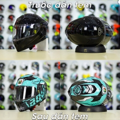 Tem Decal AGV Myth Version 2 Xanh Ngọc Cho Nón Fullface - Không Nón - FREESHIP